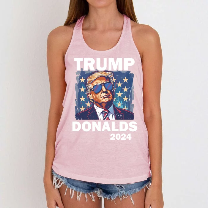 Trump Donalds Presidential Election 2024 Gift Women's Knotted Racerback Tank