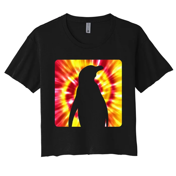 Tie Dye Penguin For Penguin Lovers Women's Crop Top Tee