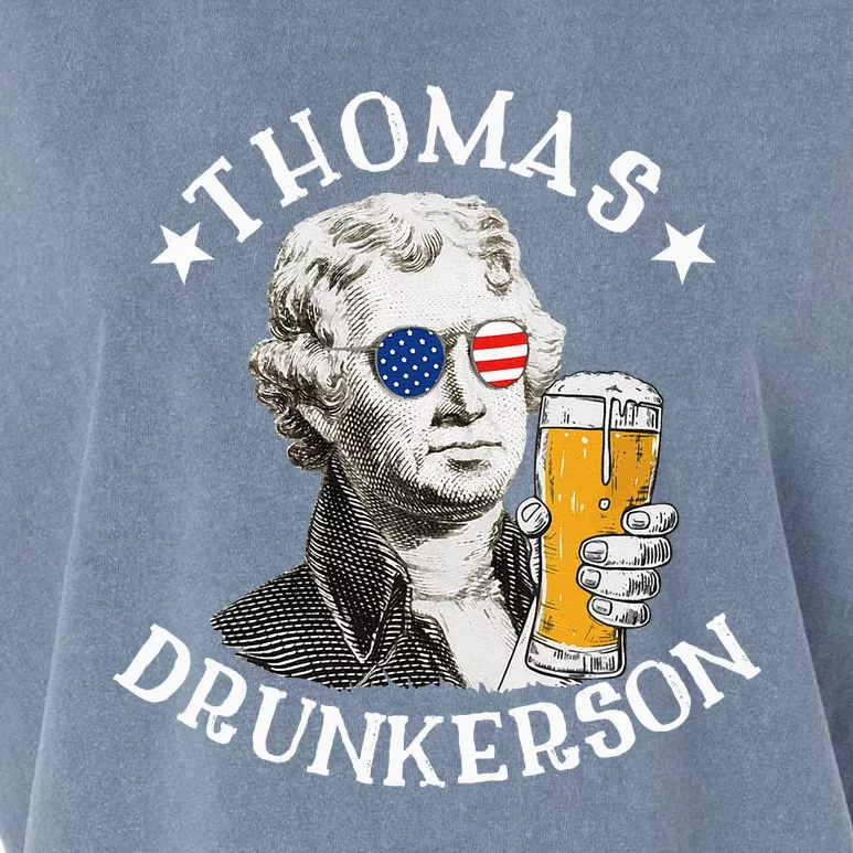 Thomas Drunkerson President Thomas Jefferson Drinking Beer Garment-Dyed Women's Muscle Tee