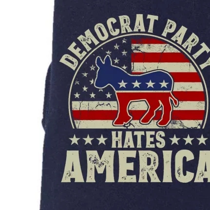 The Democrat Party Hates America Doggie 3-End Fleece Hoodie