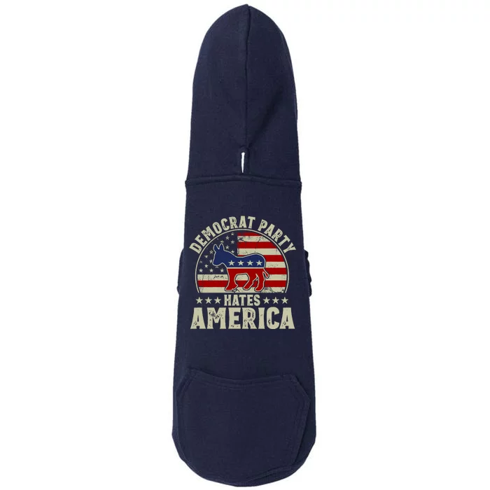 The Democrat Party Hates America Doggie 3-End Fleece Hoodie