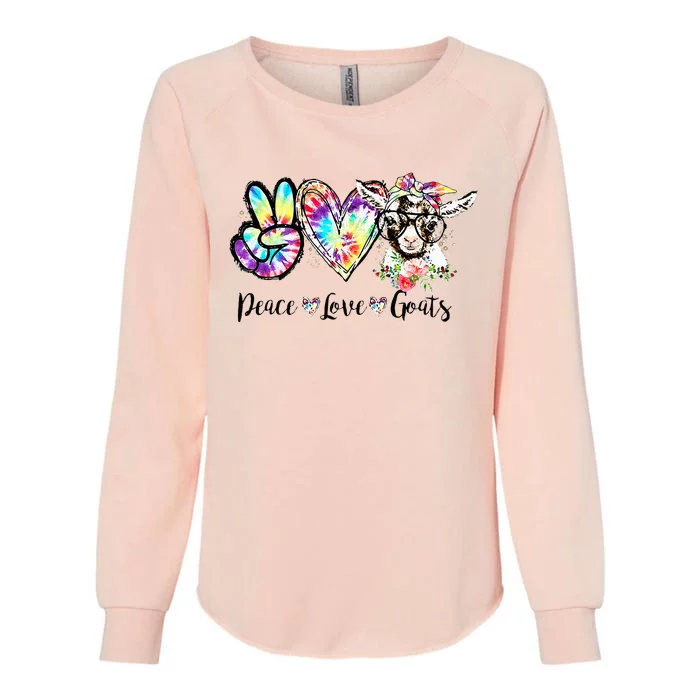 Tie Dye Peace Love Goats Farm Girl Goat Lover Funny Gift Womens California Wash Sweatshirt