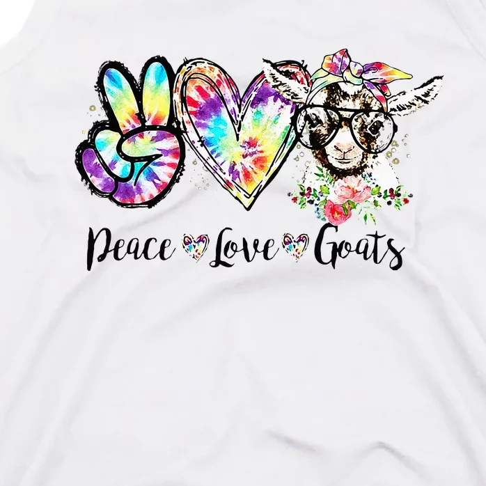 Tie Dye Peace Love Goats Farm Girl Goat Lover Funny Gift Tank Top