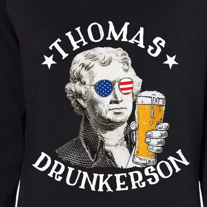 Thomas Drunkerson President Thomas Jefferson Drinking Beer Womens California Wash Sweatshirt