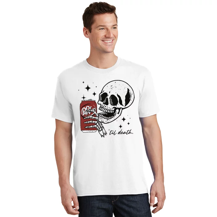 Till Death Pepper Skeleton Halloween Skeleton Drink Pepper T-Shirt