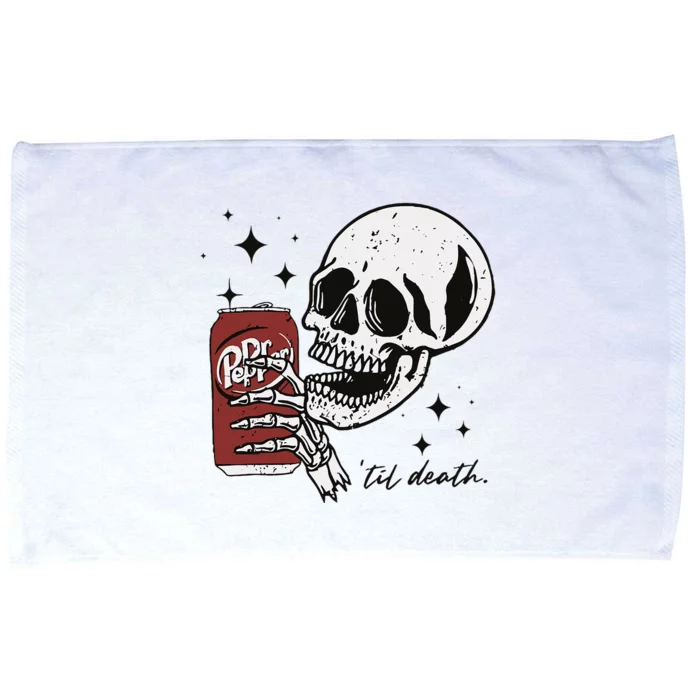 Till Death Pepper Skeleton Halloween Skeleton Drink Pepper Microfiber Hand Towel