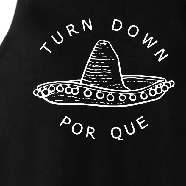 Turn Down Por Que Funny Cinco Mayo Mexican Fiesta Women Ladies Tri-Blend Wicking Tank