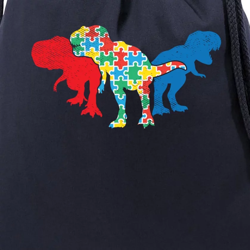 Trex Dinosaurs Puzzle Dino Autism Awareness Asl Funny Gift Drawstring Bag