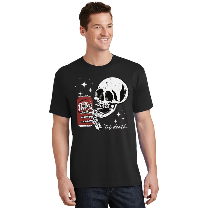 Till Death Pepper Skeleton Halloween Skeleton Drink Pepper T-Shirt