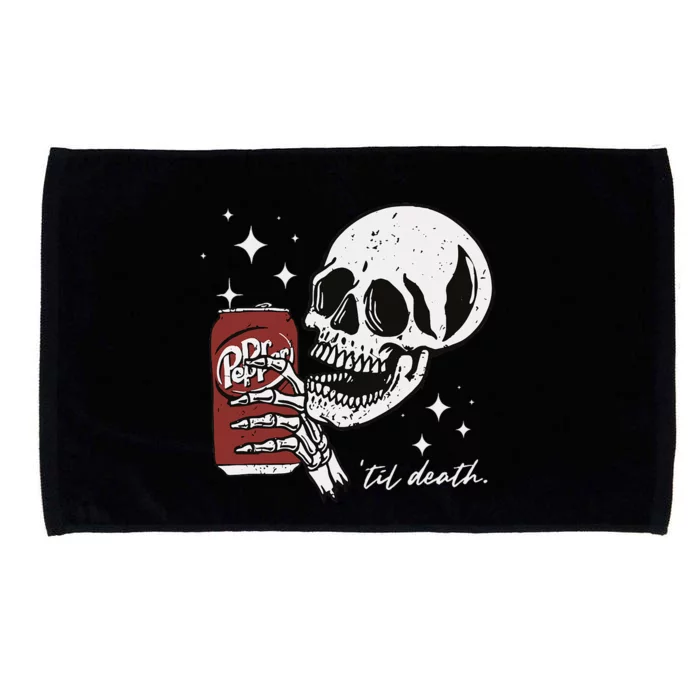 Till Death Pepper Skeleton Halloween Skeleton Drink Pepper Microfiber Hand Towel