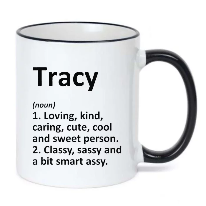 TRACY Definition Personalized Name Funny Birthday Gift Idea Black Color Changing Mug