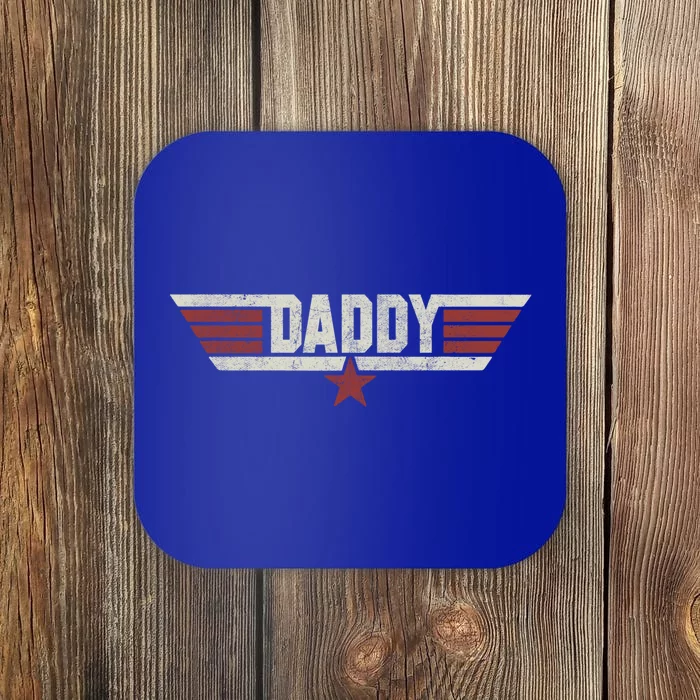 Top Daddy Papa Dad American Happy Fathers Day Funny Vintage Gift Coaster