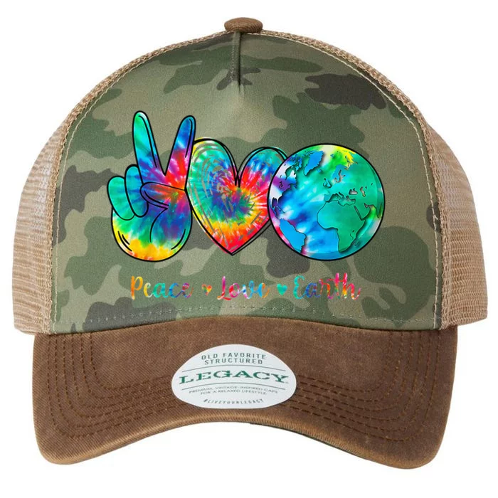 Tie Dye Peace Love Earth Day Legacy Tie Dye Trucker Hat