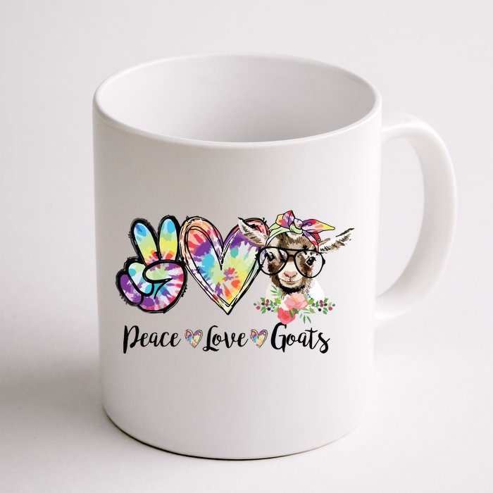 Tie Dye Peace Love Goats Farm Girl Goat Lover Funny Gift Front & Back Coffee Mug