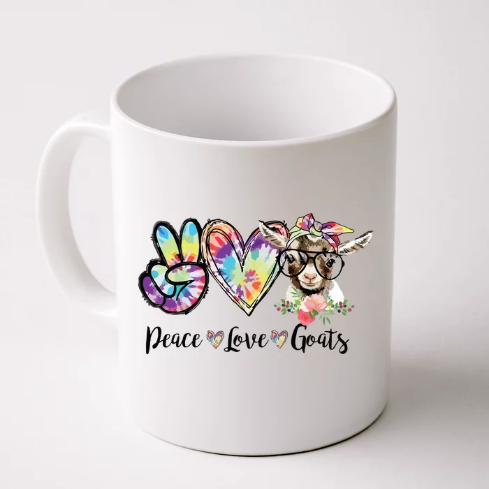 Tie Dye Peace Love Goats Farm Girl Goat Lover Funny Gift Front & Back Coffee Mug