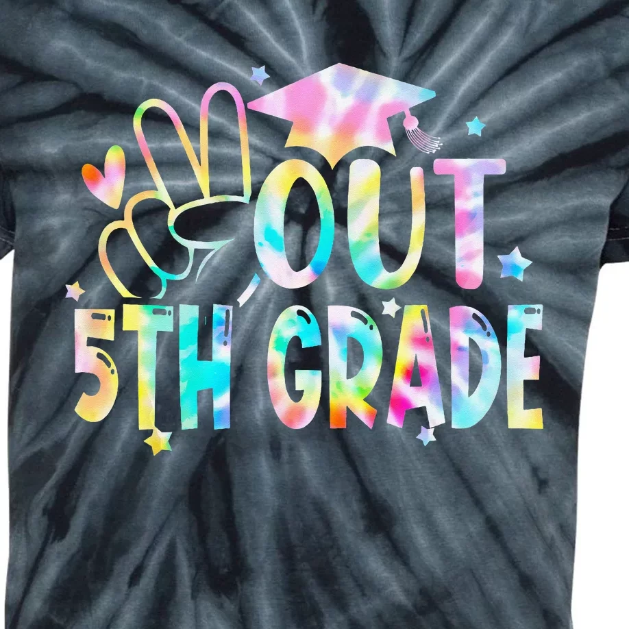 Tie Dye Peace Out 5th Grade Graduation Last Day Of School Kids Tie-Dye T-Shirt