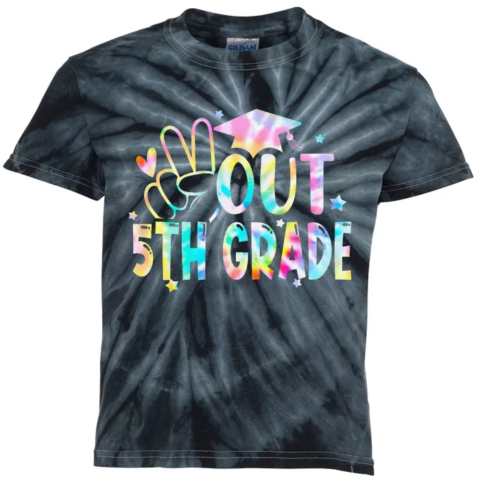 Tie Dye Peace Out 5th Grade Graduation Last Day Of School Kids Tie-Dye T-Shirt