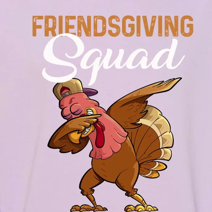 Thanksgiving Day Party Friendsgiving Squad Dabbing Turkey Gift Garment-Dyed Sweatshirt