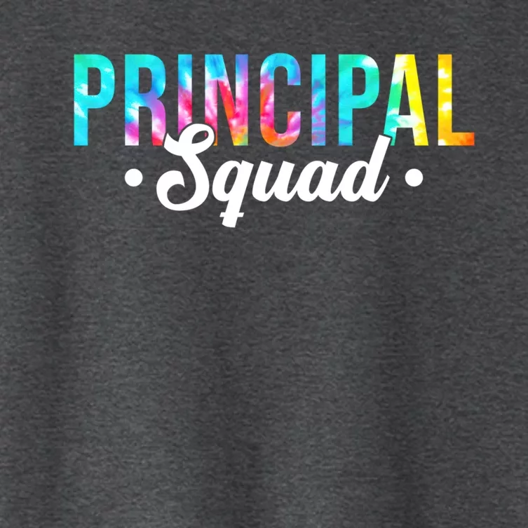 Tie Dye Principal Squad Admin Team Happy First Day Of School Funny Gift Women's Crop Top Tee