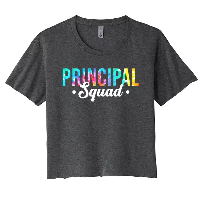 Tie Dye Principal Squad Admin Team Happy First Day Of School Funny Gift Women's Crop Top Tee