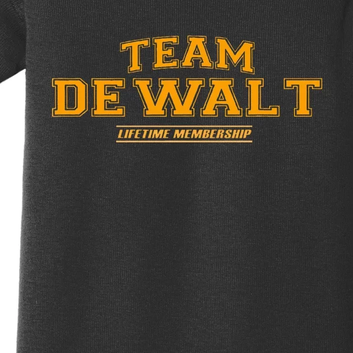 Team Dewalt Proud Family Surname Last Name Baby Bodysuit