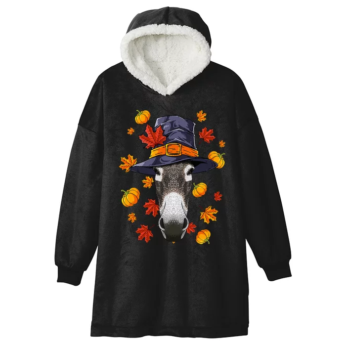 Thanksgiving Donkey Pilgrim Costume Fall Autumn Hooded Wearable Blanket