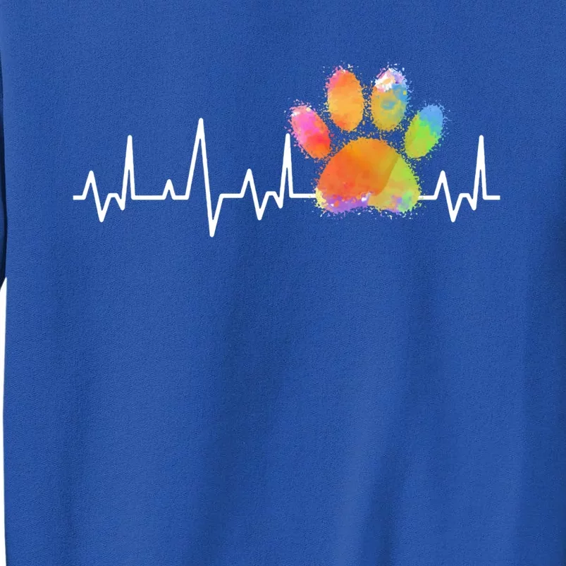 Tie Dye Paw Print Heartbeat Cute Veterinarian Vet Tech Gift Sweatshirt