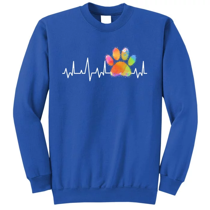 Tie Dye Paw Print Heartbeat Cute Veterinarian Vet Tech Gift Sweatshirt