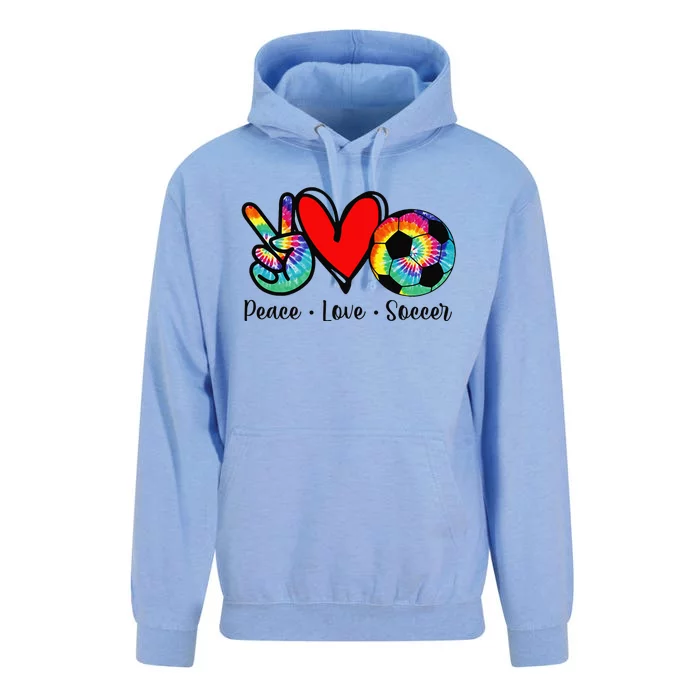 Tie Dye Peace Love Soccer Design Funny Sport Unisex Surf Hoodie