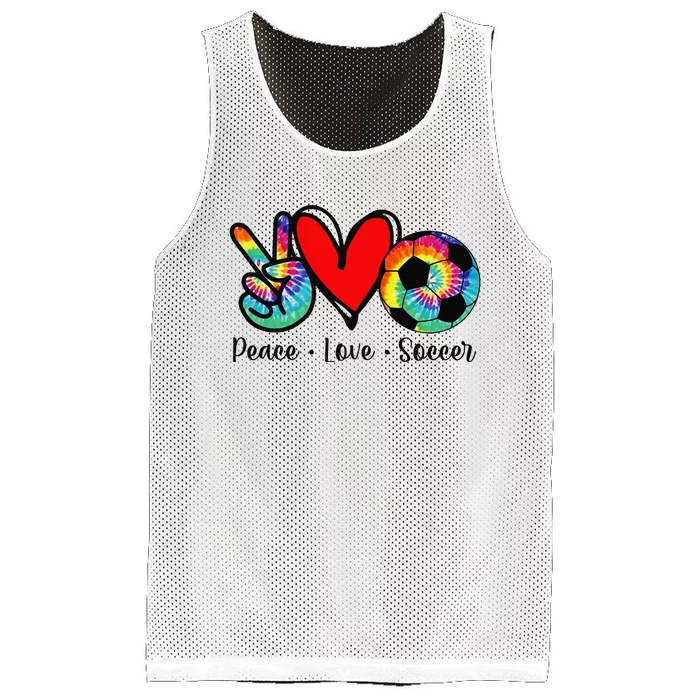 Tie Dye Peace Love Soccer Design Funny Sport Mesh Reversible Basketball Jersey Tank