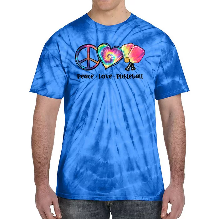 Tie Dye Peace Love Pickleball Lovers Cute Pickleball Meaningful Gift Tie-Dye T-Shirt