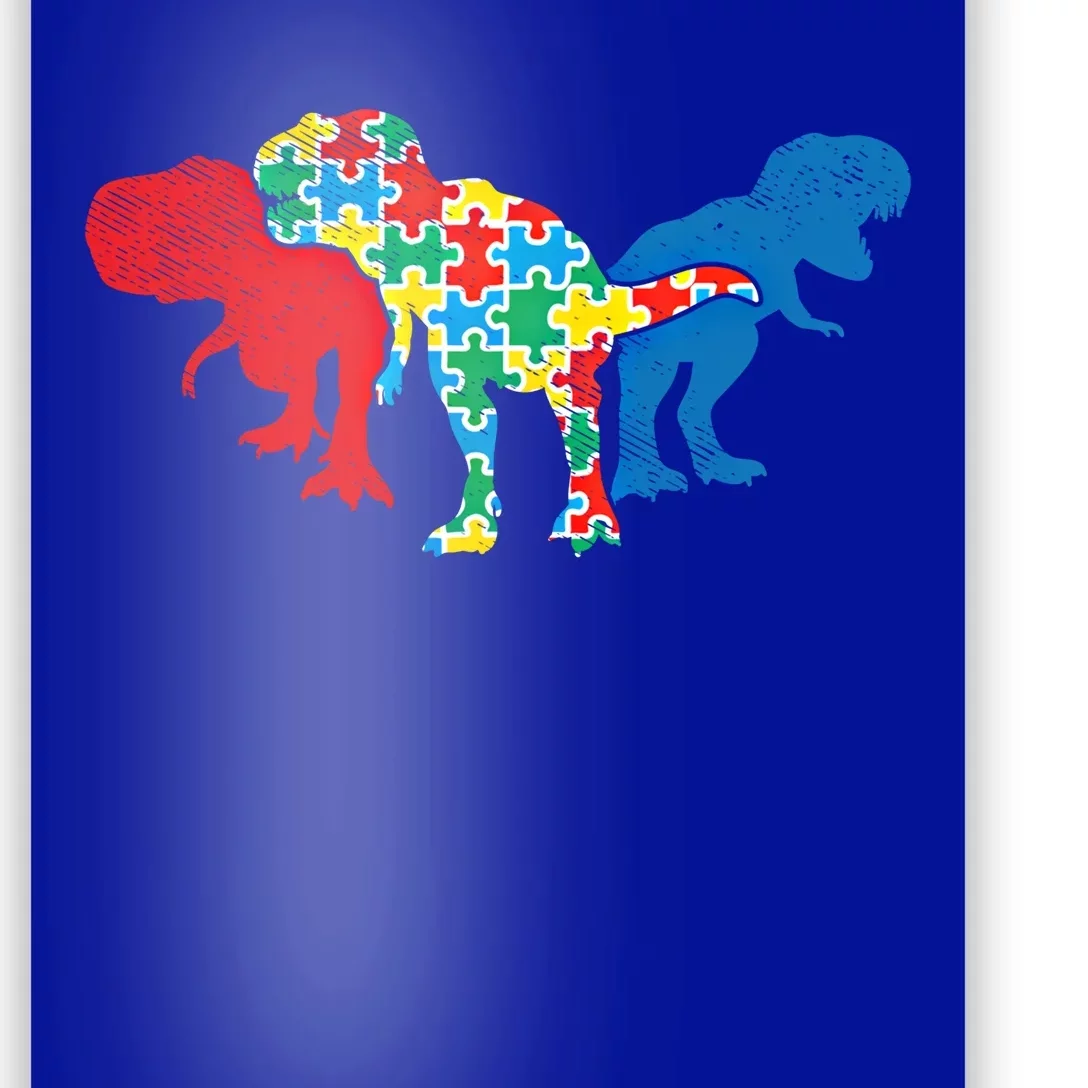 Trex Dinosaurs Puzzle Dino Autism Awareness Asl Gift Poster