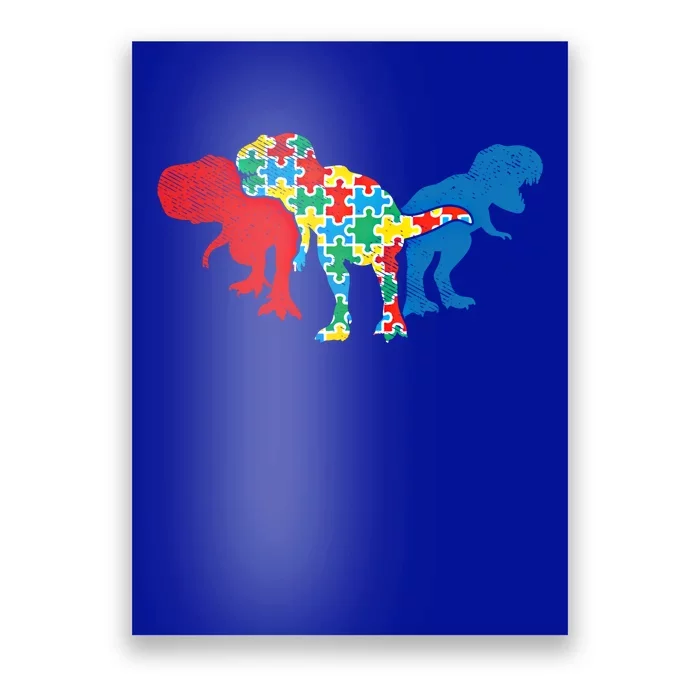 Trex Dinosaurs Puzzle Dino Autism Awareness Asl Gift Poster