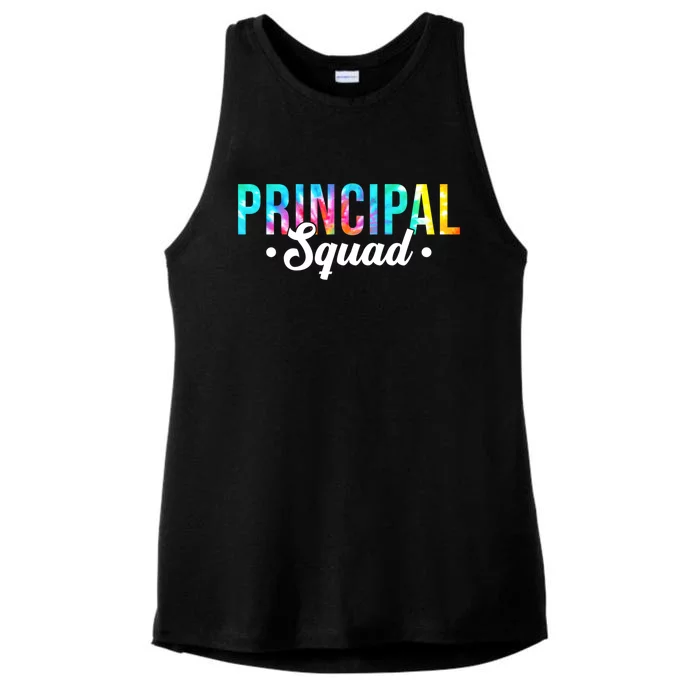 Tie Dye Principal Squad Admin Team Happy First Day Of School Gift Ladies Tri-Blend Wicking Tank