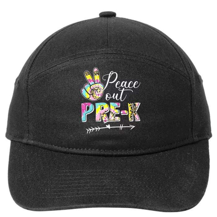 Tie Dye Peace Out PreK Last Day Of School Summer Beach 7-Panel Snapback Hat