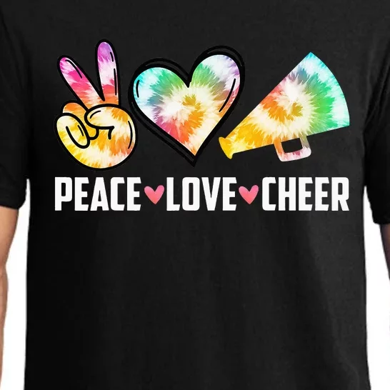 Tie Dye Peace Love Cheer Cheerleading Pajama Set