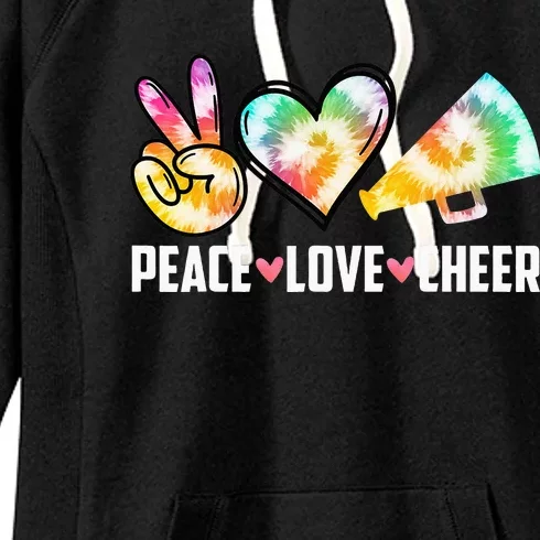 Tie Dye Peace Love Cheer Cheerleading Women's Fleece Hoodie