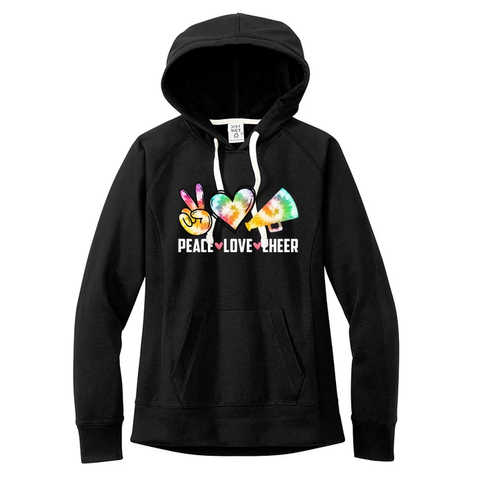 Tie Dye Peace Love Cheer Cheerleading Women's Fleece Hoodie