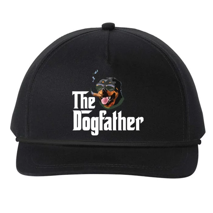 The Dogfather Rottweiler Funny Dog Owner Gift Dog Lover Snapback Five-Panel Rope Hat