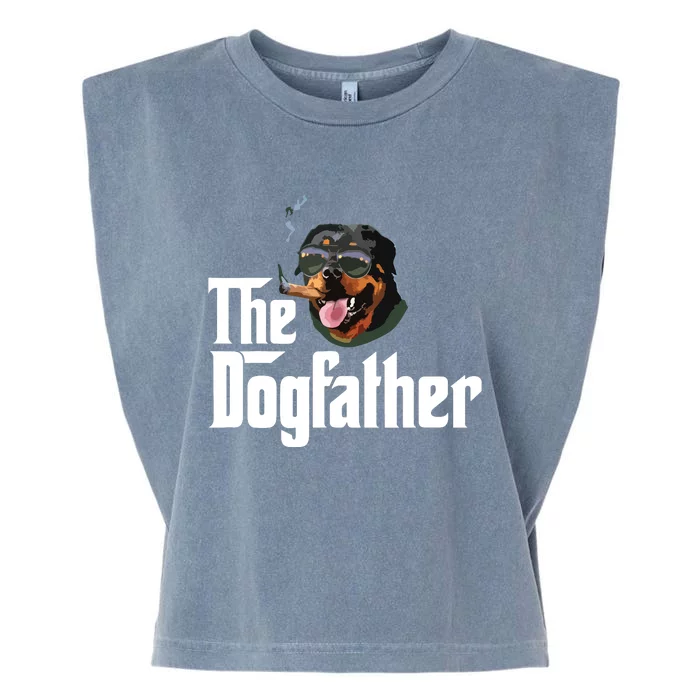 The Dogfather Rottweiler Funny Dog Owner Gift Dog Lover Garment-Dyed Women's Muscle Tee