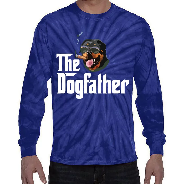 The Dogfather Rottweiler Funny Dog Owner Gift Dog Lover Tie-Dye Long Sleeve Shirt