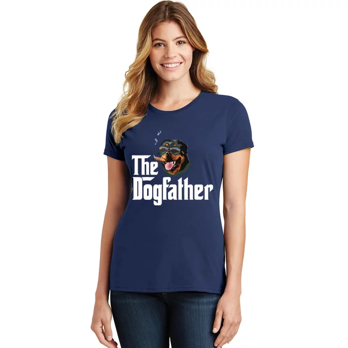 The Dogfather Rottweiler Funny Dog Owner Gift Dog Lover Women's T-Shirt