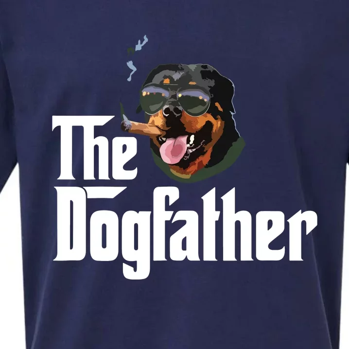 The Dogfather Rottweiler Funny Dog Owner Gift Dog Lover Sueded Cloud Jersey T-Shirt