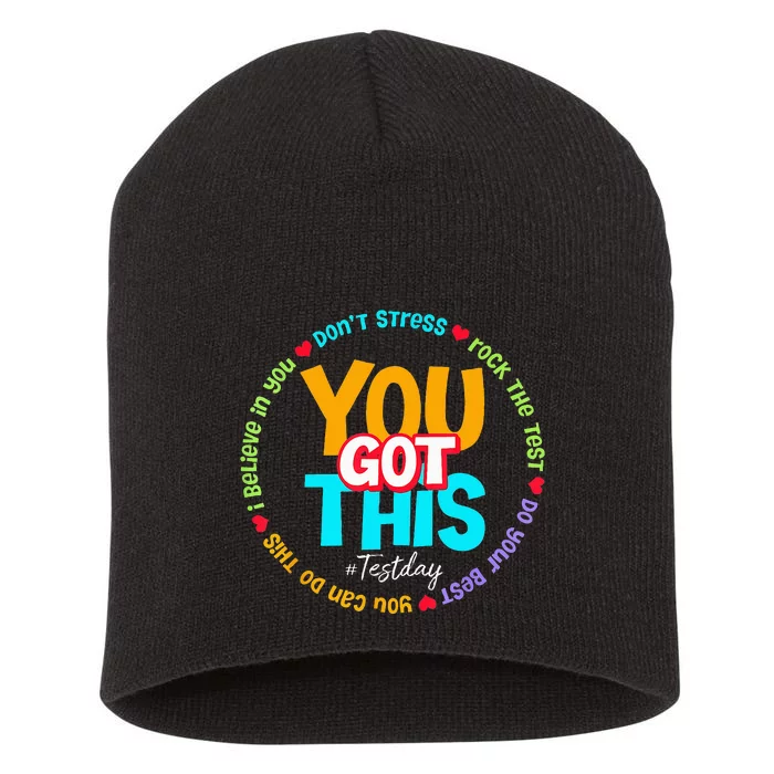 Test Day Rock The Test Teacher Testing Day You Got This Short Acrylic Beanie