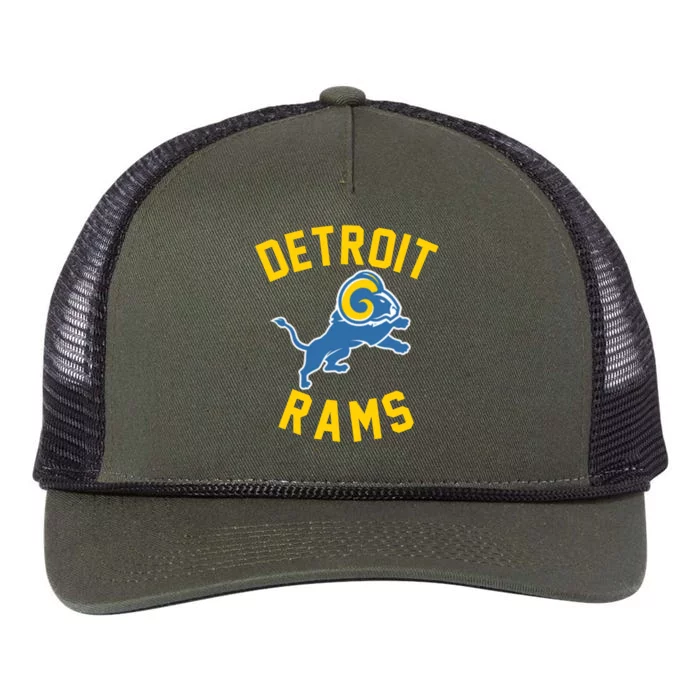 Trending Detroit Rams Logo Retro Rope Trucker Hat Cap