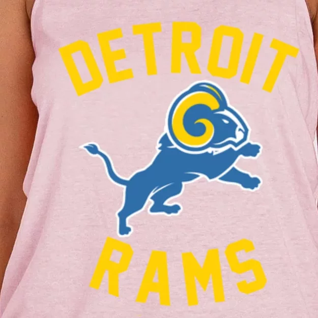 Trending Detroit Rams Logo Women's Knotted Racerback Tank