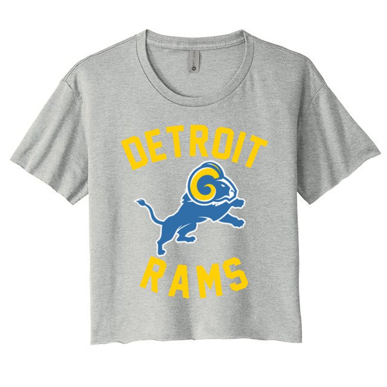 Trending Detroit Rams Logo Women's Crop Top Tee