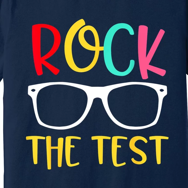 Test Day Rock The Test Teacher Testing D.ay Funny Teacher Premium T-Shirt