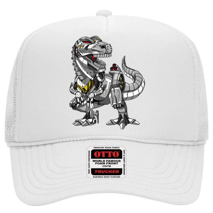 Trex Dinosaur Robot Futuristic Monster High Crown Mesh Trucker Hat