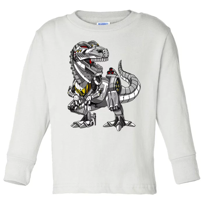 Trex Dinosaur Robot Futuristic Monster Toddler Long Sleeve Shirt